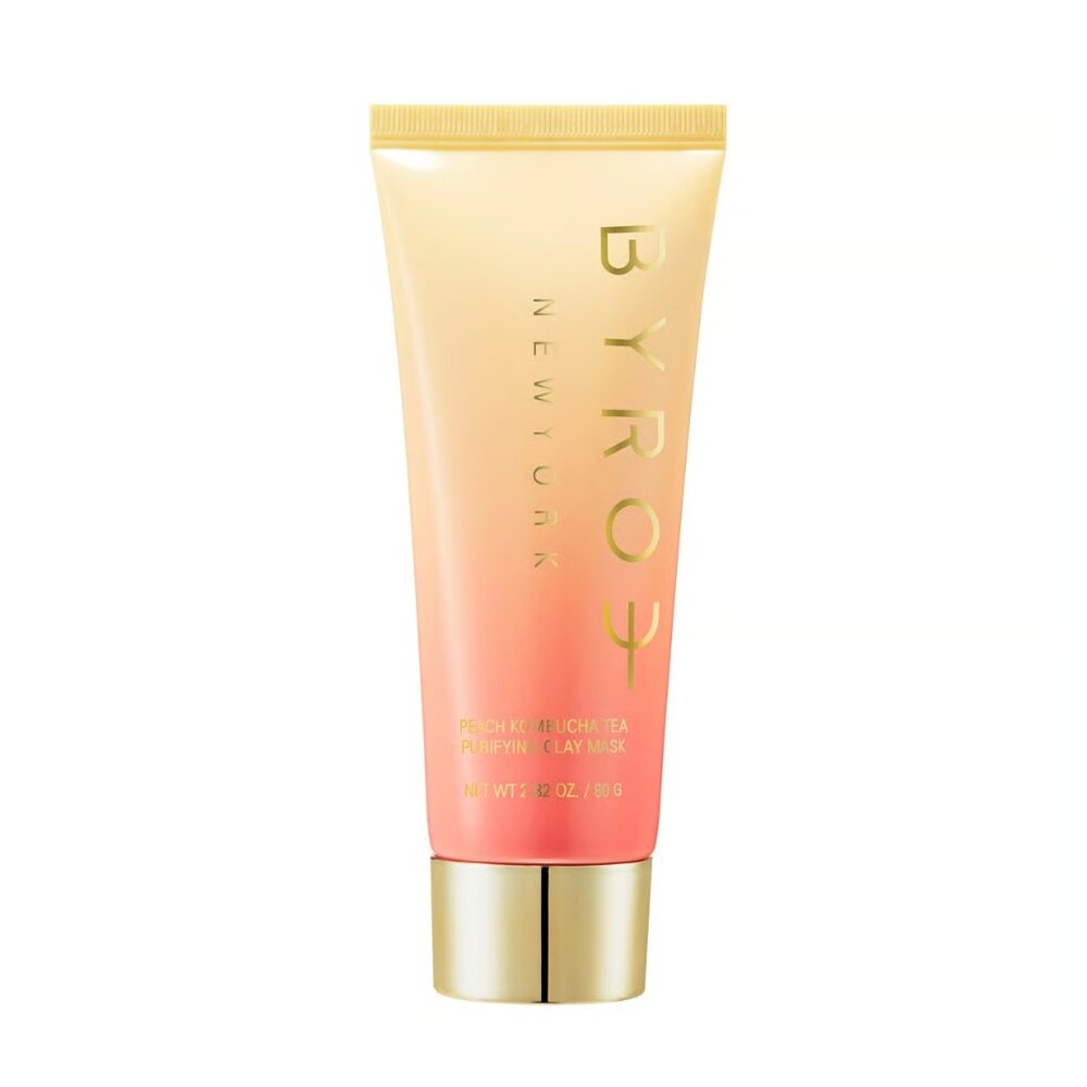 BYROE New York Peach & Matcha Tea Purifying Clay Mask - Gold and Pink